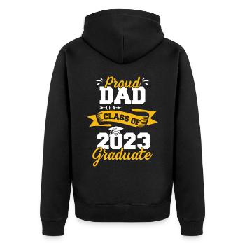 Proud Dad of a Class of 2023 Graduate - Unisex Premium Organic Zip Hoodie - black - Back - Nico (187cm)