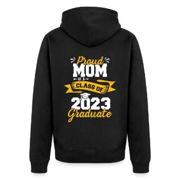 Fière maman d’un diplômé de la promotion 2023 - Veste à capuche bio Premium Unisexe - noir - Dos - Nico (187cm)
