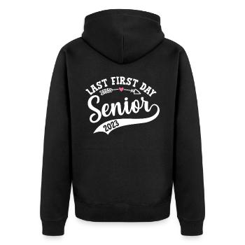 My Last First Day Senior Class of 2023 - Unisex Premium Organic Zip Hoodie - black - Back - Nico (187cm)