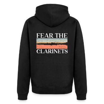 Fear The Clarinets Clarinetist Musical Instrument - Unisex Premium Organic Zip Hoodie - black - Back - Nico (187cm)