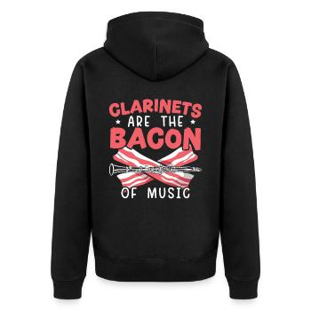 Les clarinettes sont le bacon du musicien de musique - Veste à capuche bio Premium Unisexe - noir - Dos - Nico (187cm)