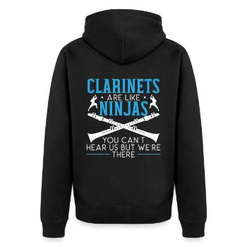 Les clarinettes sont comme des ninjas clarinettiste musicien - Veste à capuche bio Premium Unisexe - noir - Dos - Nico (187cm)