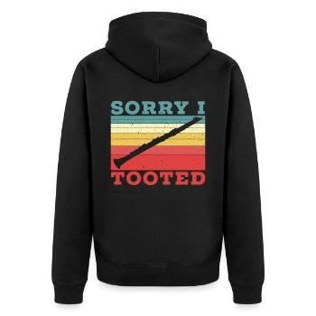 Sorry I Tooted Clarinet Clarinetist Musician - Unisex Premium Organic Zip Hoodie - black - Back - Nico (187cm)