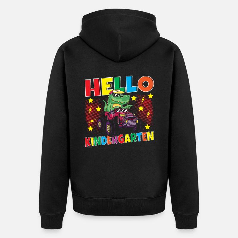 Bonjour Maternelle Premier jour d’école - Veste à capuche bio Premium Unisexe - noir