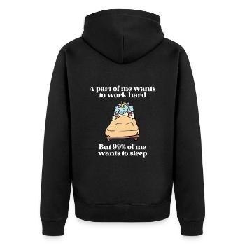 A part of me want to work Unicorn - Unisex Premium Organic Zip Hoodie - black - Back - Nico (187cm)