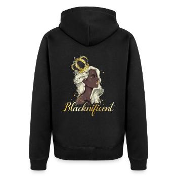 Blacknificent pour les fiers Afro-Américains - Veste à capuche bio Premium Unisexe - noir - Dos - Nico (187cm)