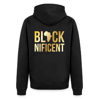 Blacknificent pour les fiers Afro-Américains - Veste à capuche bio Premium Unisexe - noir - Dos - Nico (187cm)