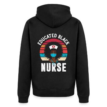 Infirmière noire éduquée Rétro pour - Veste à capuche bio Premium Unisexe - noir - Dos - Nico (187cm)