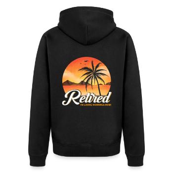Ruhestand Rente Rentner Rente 2022 Geschenk - Unisex Premium Bio Zip Hoodie - Schwarz - Hinten - Nico (187cm)
