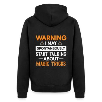 Magician Party Magic Tricks Performer Magician - Unisex Premium Bio Zip Hoodie - Schwarz - Hinten - Nico (187cm)