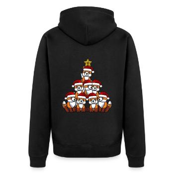 Fuchs Weihnachtsbaum - Unisex Premium Bio Zip Hoodie - Schwarz - Hinten - Nico (187cm)
