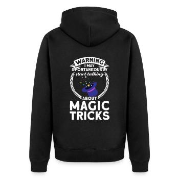 Magician Party Magic Tricks Performer Magician - Unisex Premium Bio Zip Hoodie - Schwarz - Hinten - Nico (187cm)