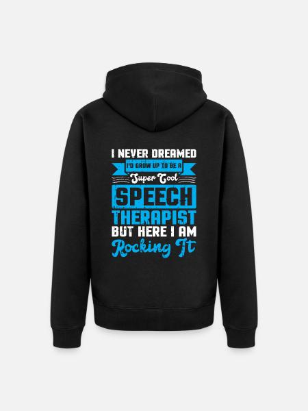 Sprachtherapeut Logopäde Geschenk - Unisex Premium Bio Zip Hoodie - Schwarz