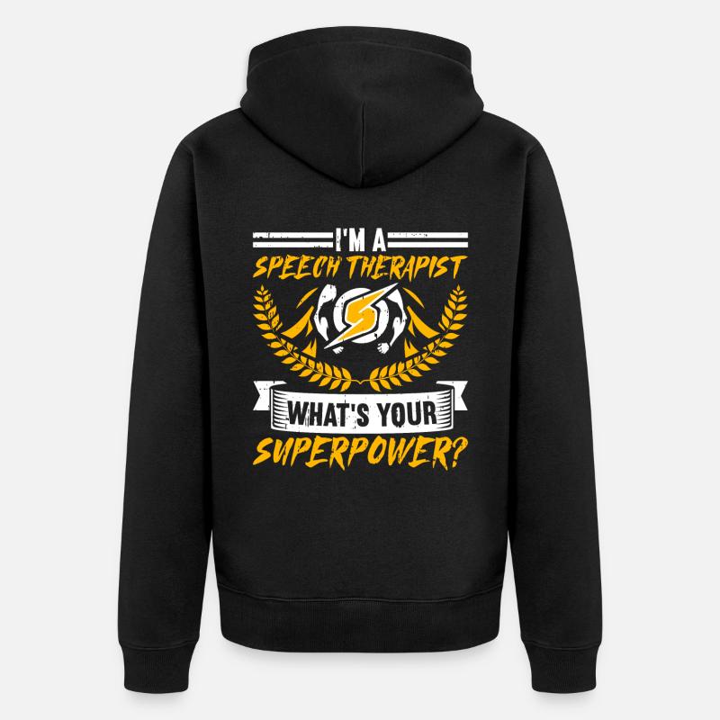 Sprachtherapeut Logopäde Geschenk - Unisex Premium Bio Zip Hoodie - Schwarz