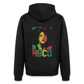 Hbcu For Proud African Americans - Unisex Premium Organic Zip Hoodie - black - Back - Nico (187cm)