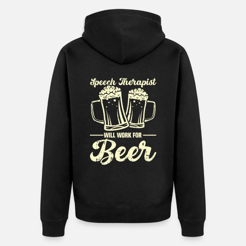Sprachtherapeut Logopäde Geschenk - Unisex Premium Bio Zip Hoodie - Schwarz