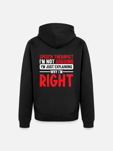 Sprachtherapeut Logopäde Geschenk - Unisex Premium Bio Zip Hoodie - Schwarz