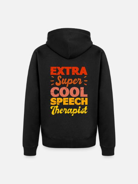 Sprachtherapeut Logopäde Geschenk - Unisex Premium Bio Zip Hoodie - Schwarz