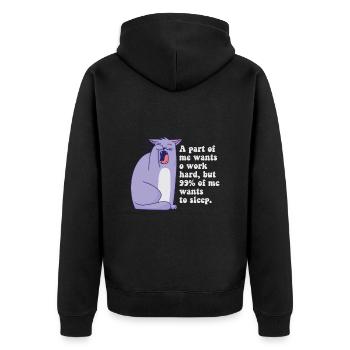 A part of me want to work cat - Unisex Premium Organic Zip Hoodie - black - Back - Nico (187cm)