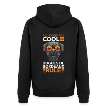 Bordeaux Great Dane Dog Cadeau - Veste à capuche bio Premium Unisexe - noir - Dos - Nico (187cm)