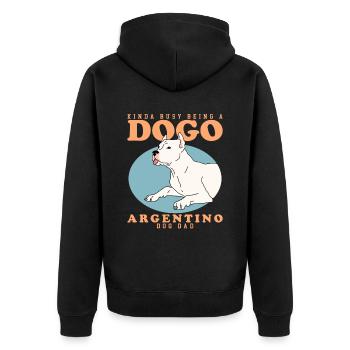 Dogo Argentino Papa Propriétaire de Chien Cadeau - Veste à capuche bio Premium Unisexe - noir - Dos - Nico (187cm)