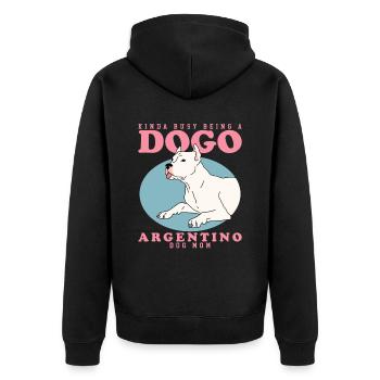 Dogo Argentino Maman Chien Propriétaire Cadeau - Veste à capuche bio Premium Unisexe - noir - Dos - Nico (187cm)