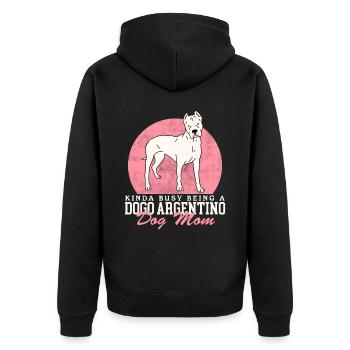 Dogo Argentino Maman Chien Propriétaire Cadeau - Veste à capuche bio Premium Unisexe - noir - Dos - Nico (187cm)