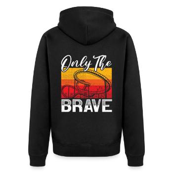Seulement les braves montagnes russes Buddy - Veste à capuche bio Premium Unisexe - noir - Dos - Nico (187cm)