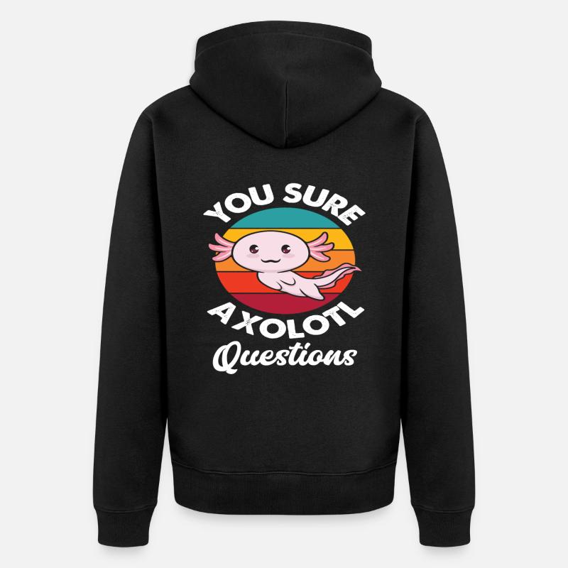 Dicton rétro Axolotl - Veste à capuche bio Premium Unisexe - noir