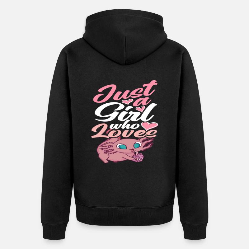 Axolotl Filles - Veste à capuche bio Premium Unisexe - noir