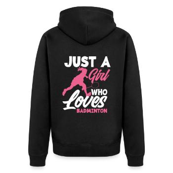 Badminton Filles - Veste à capuche bio Premium Unisexe - noir - Dos - Nico (187cm)