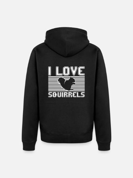 I love squirrels - Unisex Premium Organic Zip Hoodie - black