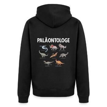 Paläontologe Dinosaurier Paläontologie Knochen - Unisex Premium Bio Zip Hoodie - Schwarz - Hinten - Nico (187cm)