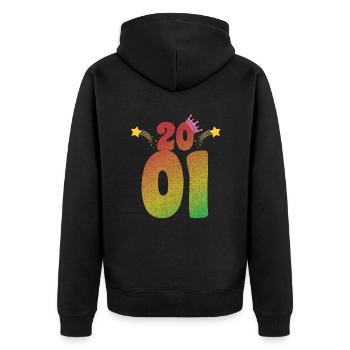 2001 LGBT Vintage Geburtstag Geschenkidee - Unisex Premium Bio Zip Hoodie - Schwarz - Hinten - Nico (187cm)