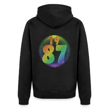 LGBT Vintage Birthday Gift Idea 1987 - Unisex Premium Organic Zip Hoodie - black - Back - Nico (187cm)