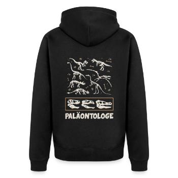 Paleontologist Dinosaurs Paleontology Bones - Unisex Premium Organic Zip Hoodie - black - Back - Nico (187cm)