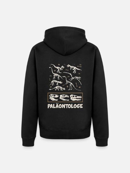 Paleontologist Dinosaurs Paleontology Bones - Unisex Premium Organic Zip Hoodie - black