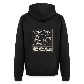 Paleontologist Dinosaurs Paleontology Bones - Unisex Premium Organic Zip Hoodie - black - Back - Nico (187cm)