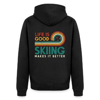 La vie est bonne le ski en fait un meilleur design - Veste à capuche bio Premium Unisexe - noir - Dos - Nico (187cm)