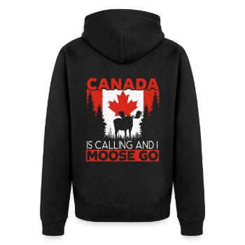 Le Canada appelle et je moose go animal Alces elk - Veste à capuche bio Premium Unisexe - noir - Dos - Nico (187cm)