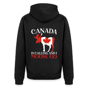 Le Canada appelle et je moose go animal Alces elk - Veste à capuche bio Premium Unisexe - noir - Dos - Nico (187cm)