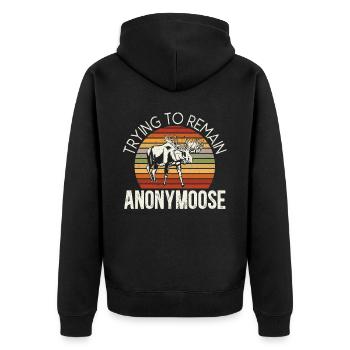 Essayer de rester anonyme Animal Alces Elk Moose - Veste à capuche bio Premium Unisexe - noir - Dos - Nico (187cm)