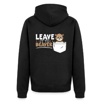Überlassen Sie es dem Biberliebhaber Wildtier Nagetier - Unisex Premium Bio Zip Hoodie - Schwarz - Hinten - Nico (187cm)