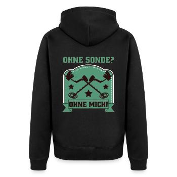 Sondeln Metalldetektor Detektor Sondler - Unisex Premium Bio Zip Hoodie - Schwarz - Hinten - Nico (187cm)