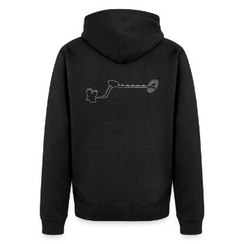 Sondeln Detektor Sondengänger Sondler - Unisex Premium Bio Zip Hoodie - Schwarz - Hinten - Nico (187cm)