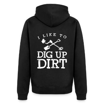 Sondeln Metalldetektor Spruch Sondler - Unisex Premium Bio Zip Hoodie - Schwarz - Hinten - Nico (187cm)