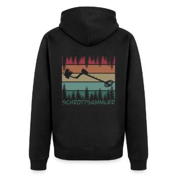 Sondeln Witz Metalldetektor Sondler - Unisex Premium Bio Zip Hoodie - Schwarz - Hinten - Nico (187cm)