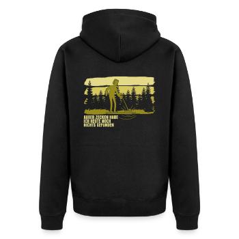 Sondeln Sondengänger Detektor Sondler - Unisex Premium Bio Zip Hoodie - Schwarz - Hinten - Nico (187cm)