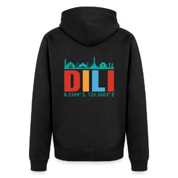 Dili - Veste à capuche bio Premium Unisexe - noir - Dos - Nico (187cm)