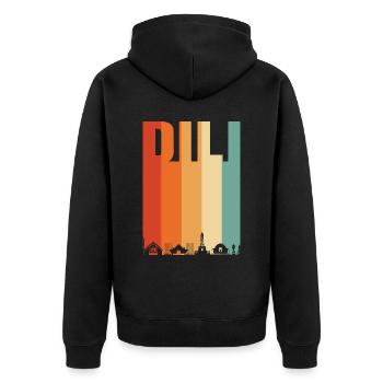 Dili - Veste à capuche bio Premium Unisexe - noir - Dos - Nico (187cm)